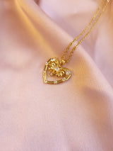 Heart Bow | Paslanmaz Çelik Kolye