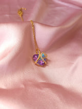 Royal Purple Heart | Taşlı Çelik Kolye