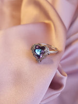 Dream Purple Stone | Kalp Çelik Yüzük