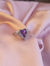 Dream Purple Stone | Kalp Çelik Yüzük