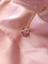 Royal Purple Heart | Taşlı Çelik Kolye