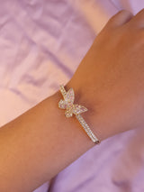 Luxury Butterfly | Taşlı Kelebek Kelepçe Bileklik