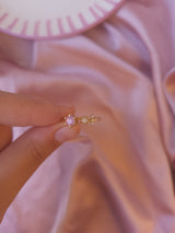 Soft Pink Minimal Taşlı Çelik Yüzük